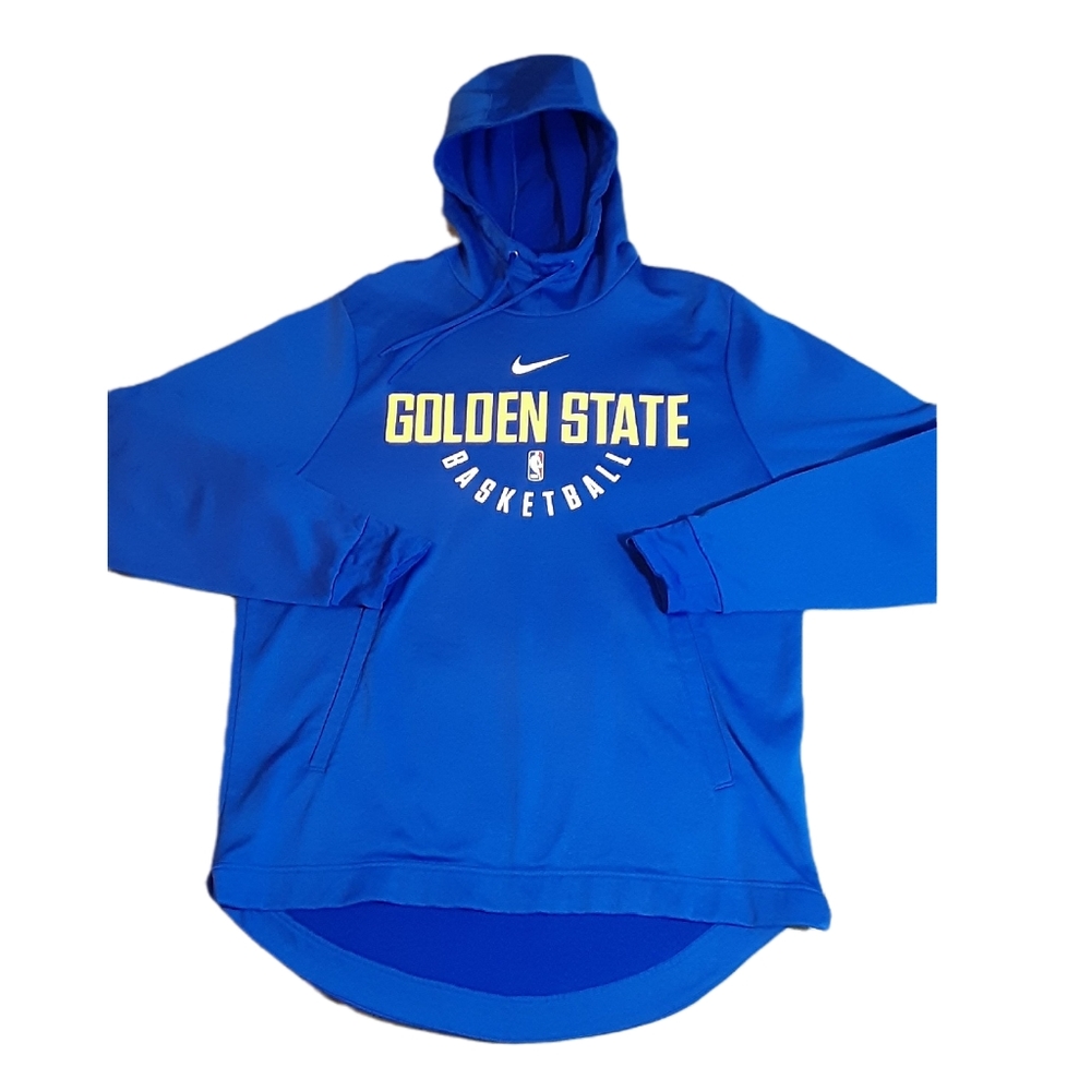 Nike Dri Fit Hoodie Sweatshirt Mens Size Large Blue Steph Curry Golden State